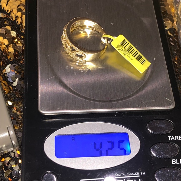 10k solid gold real diamond men Cuban ring, bestseller 1 carat natural diamondss - Picture 3 of 9